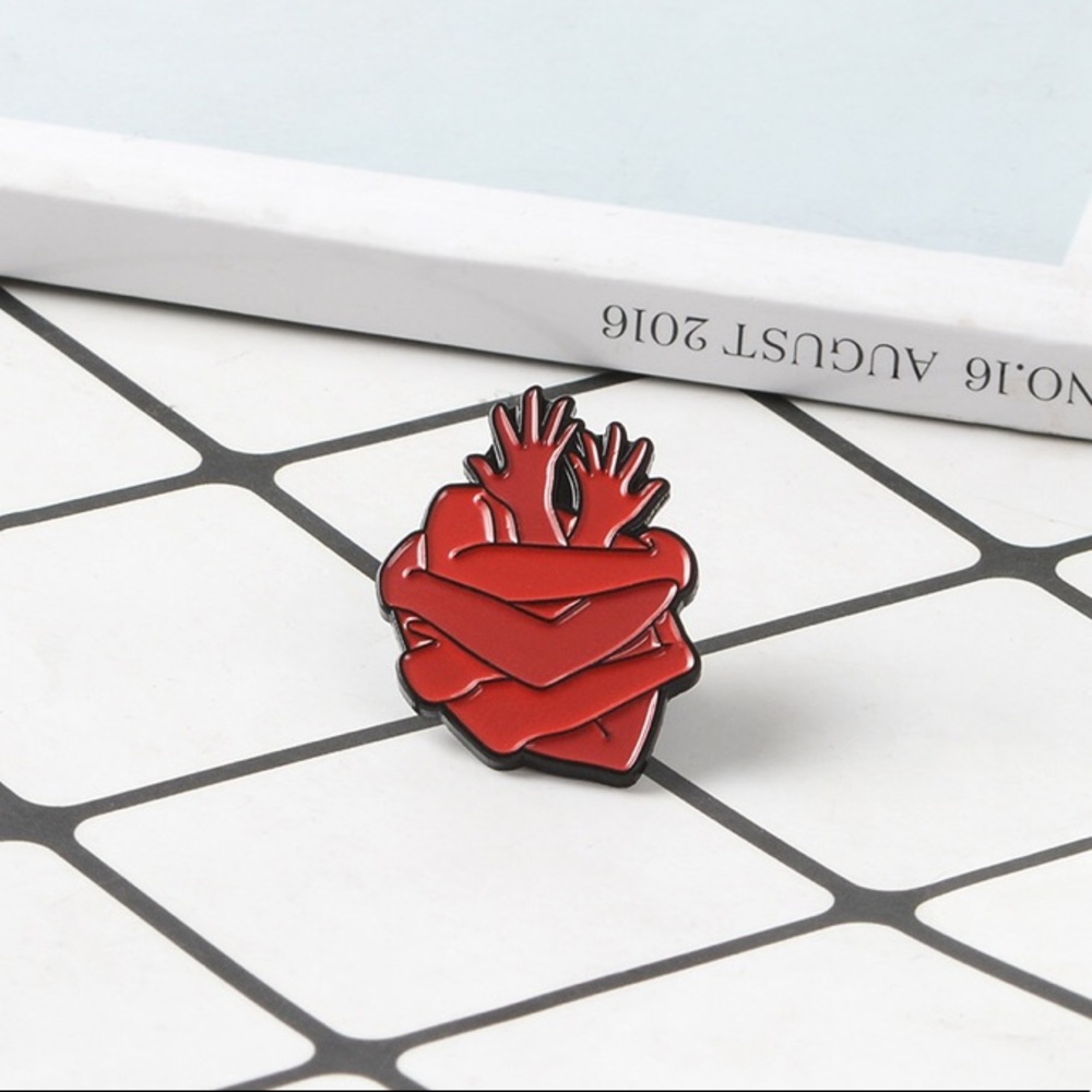 🎉 New Hugging Heart Enamel Pin